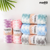 Microfiber Checkered Bath Towel Set